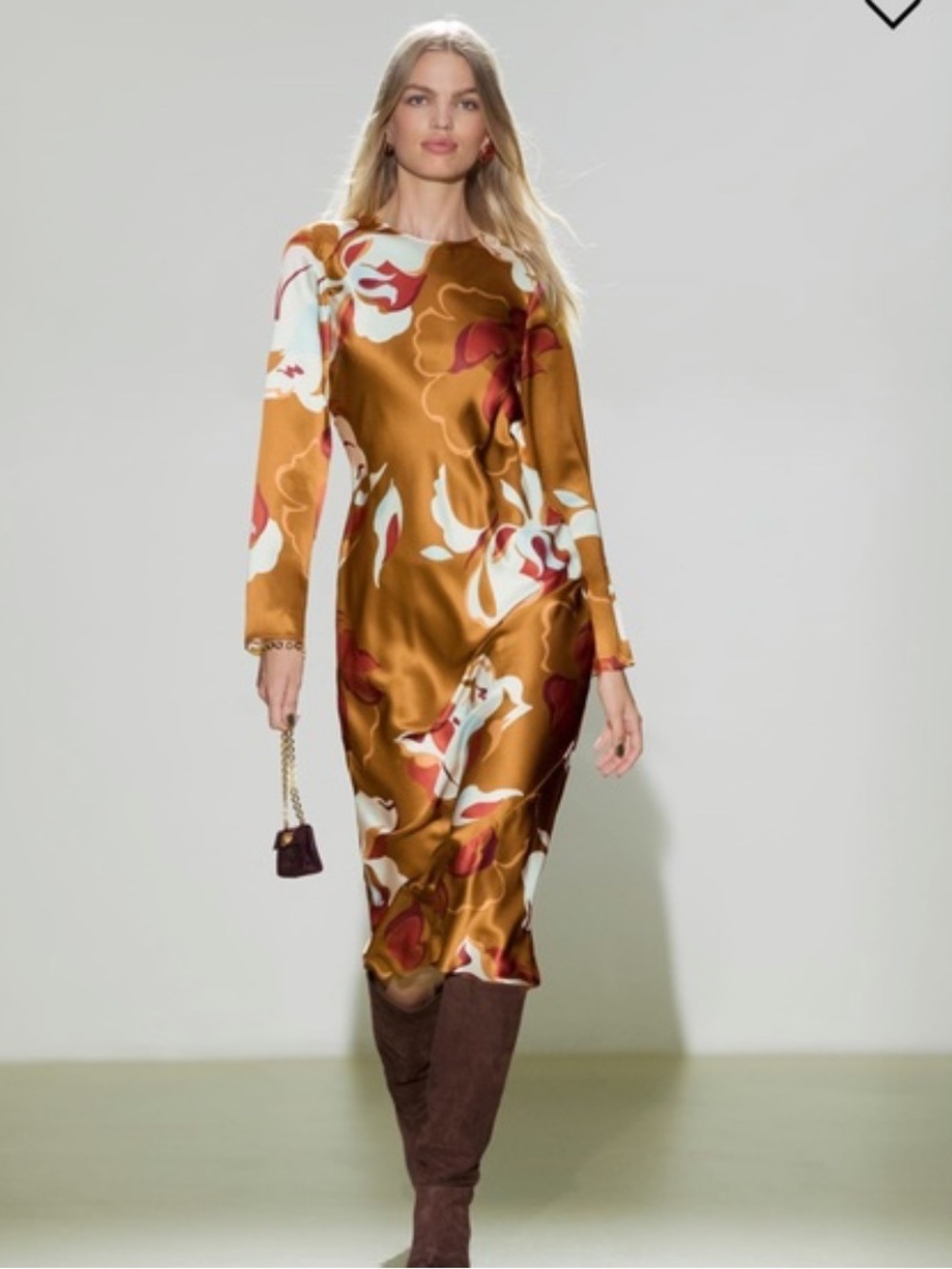 Reformation Davina Gold Floral Silk Midi Dress - Picture 3 of 10